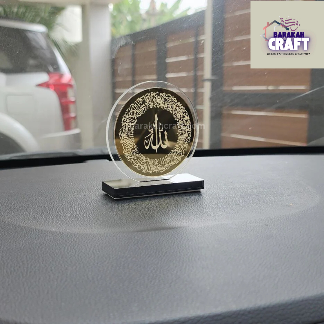 Islamic Car Stand | Ayat ul Kursi | Round Shape | Premium Acrylic