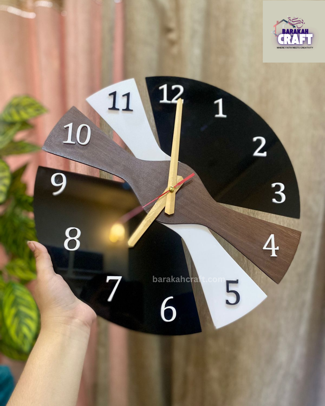 Luxury Wall Clock | Irregular Split Design with Three Tone | Premium Acrylic | Home Decore
