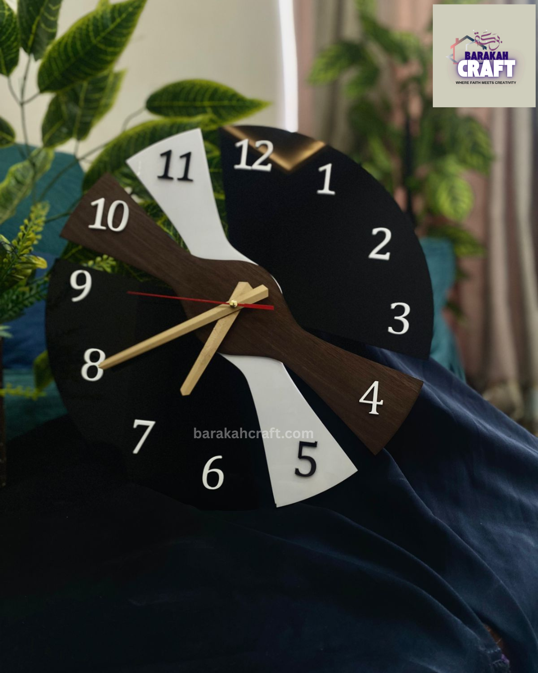 Luxury Wall Clock | Irregular Split Design with Three Tone | Premium Acrylic | Home Decore