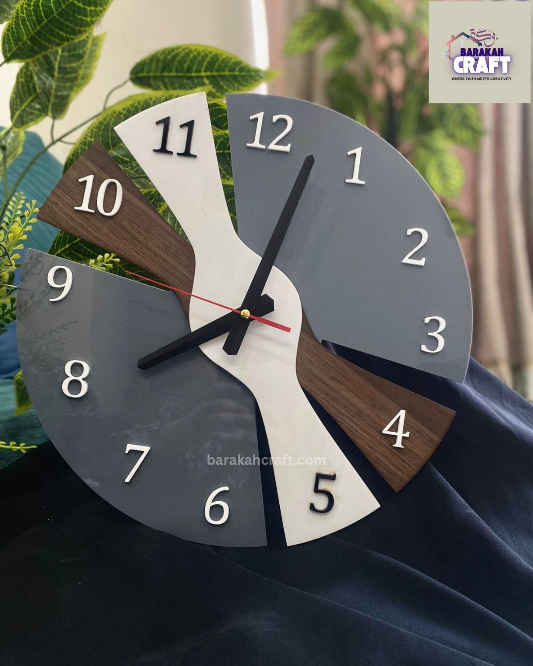 Luxury Wall Clock | Irregular Split Design with Three Tone | Premium Acrylic | Home Decore