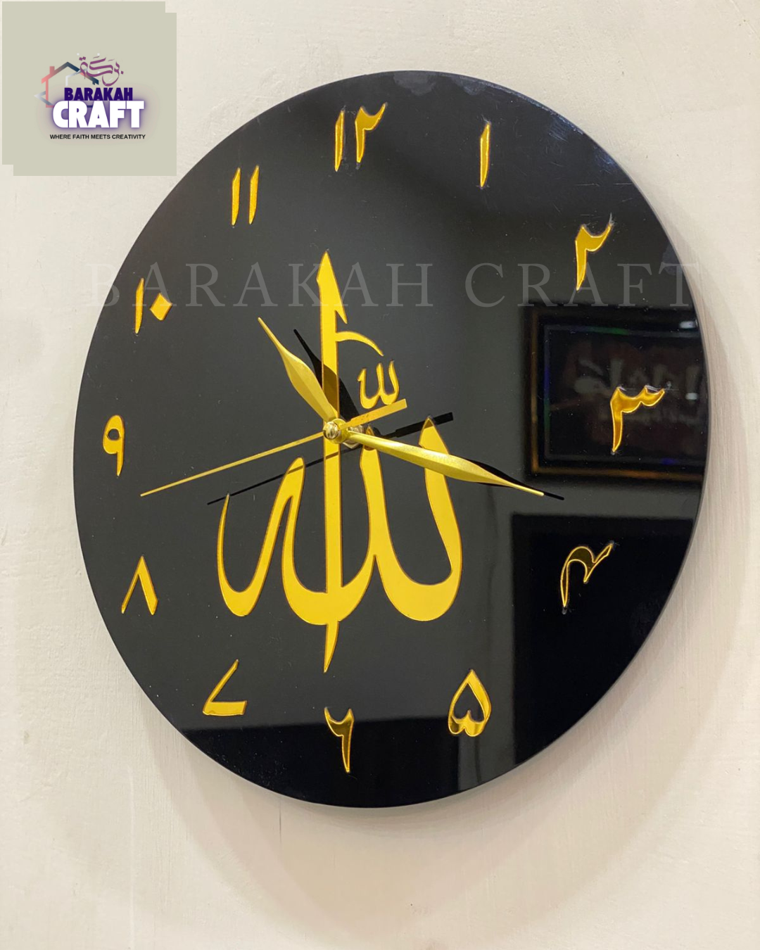 ALLAH Wall Clock Acrylic | Islamic Wall Clock Arabic Letters