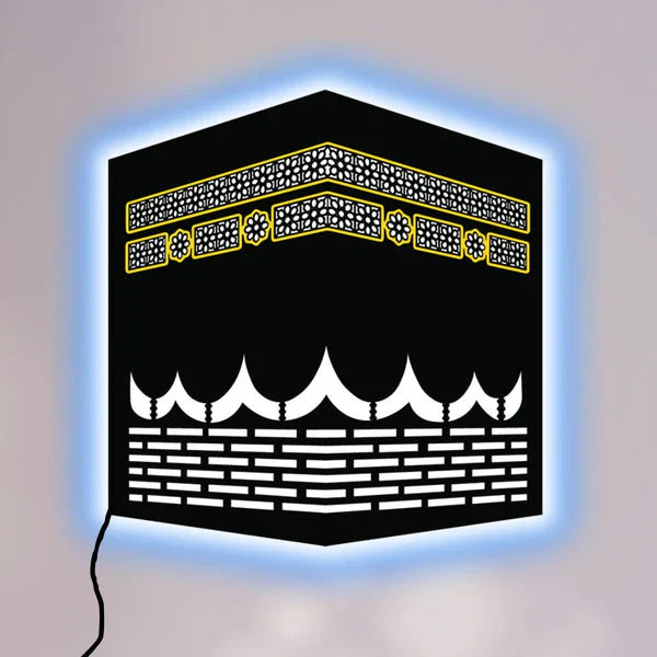 Led Wall Art Inspired by Kaaba | Elegant Islamic Home Decoration (12*12 inches)
