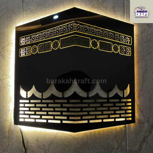 Led Wall Art Inspired by Kaaba | Elegant Islamic Home Decoration (12*12 inches)