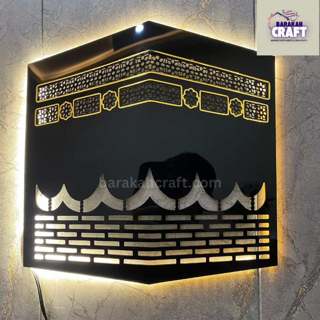 Led Wall Art Inspired by Kaaba | Elegant Islamic Home Decoration (12*12 inches)